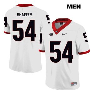 Men's Georgia Bulldogs NCAA #54 Justin Shaffer Nike Stitched White Legend Authentic College Football Jersey ORG6754KG